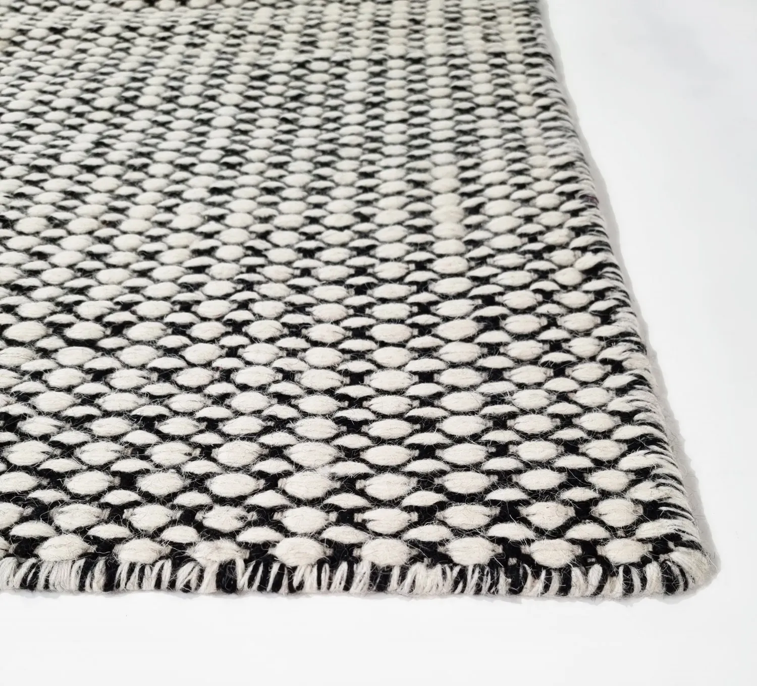 Tapete de lã - Delly (preto/branco)