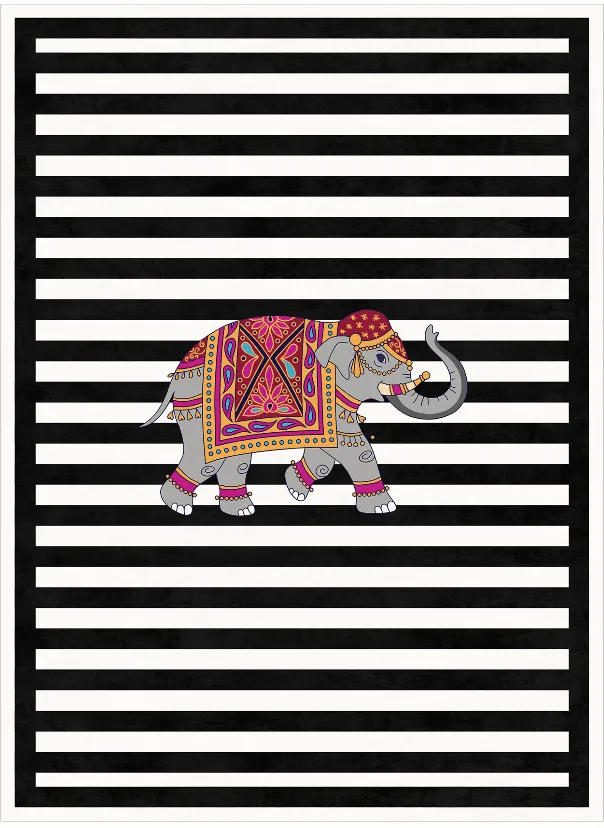 Tapete Wilton - Develi (preto/branco)