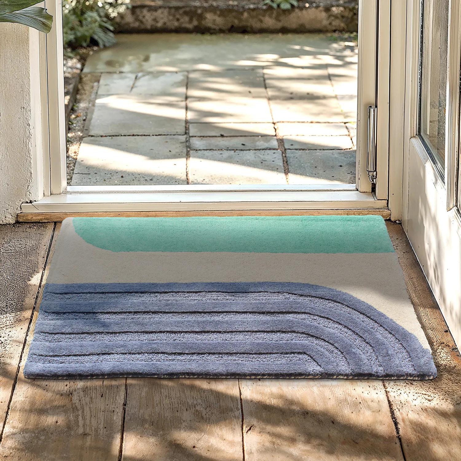 Tapete de entrada - Nadire (azul/multi)