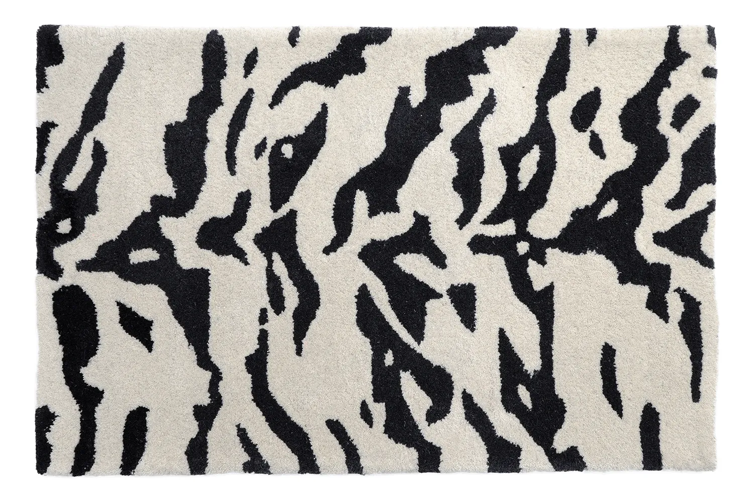 Tapete de entrada - Zebra Tufted Wool Premium (branco/preto)
