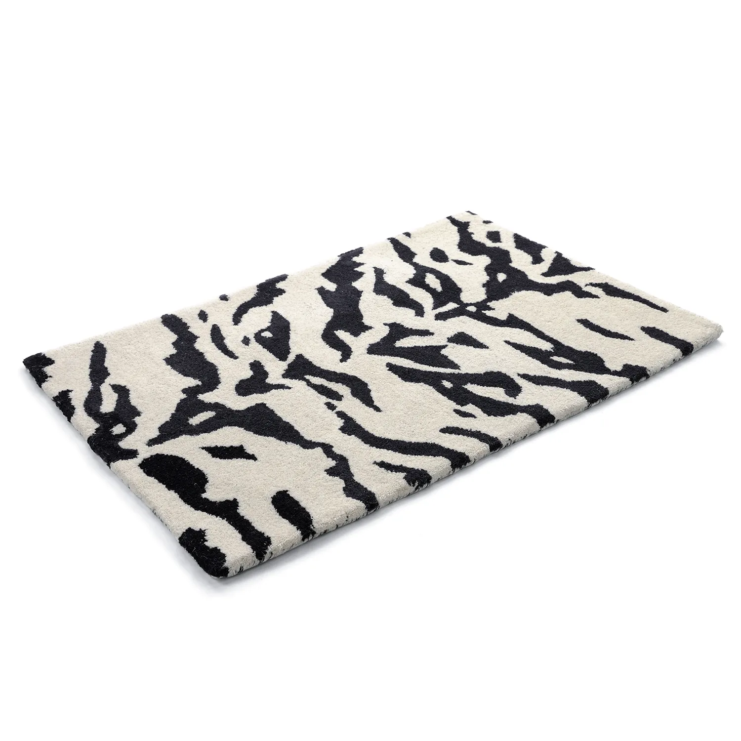 Tapete de entrada - Zebra Tufted Wool Premium (branco/preto)