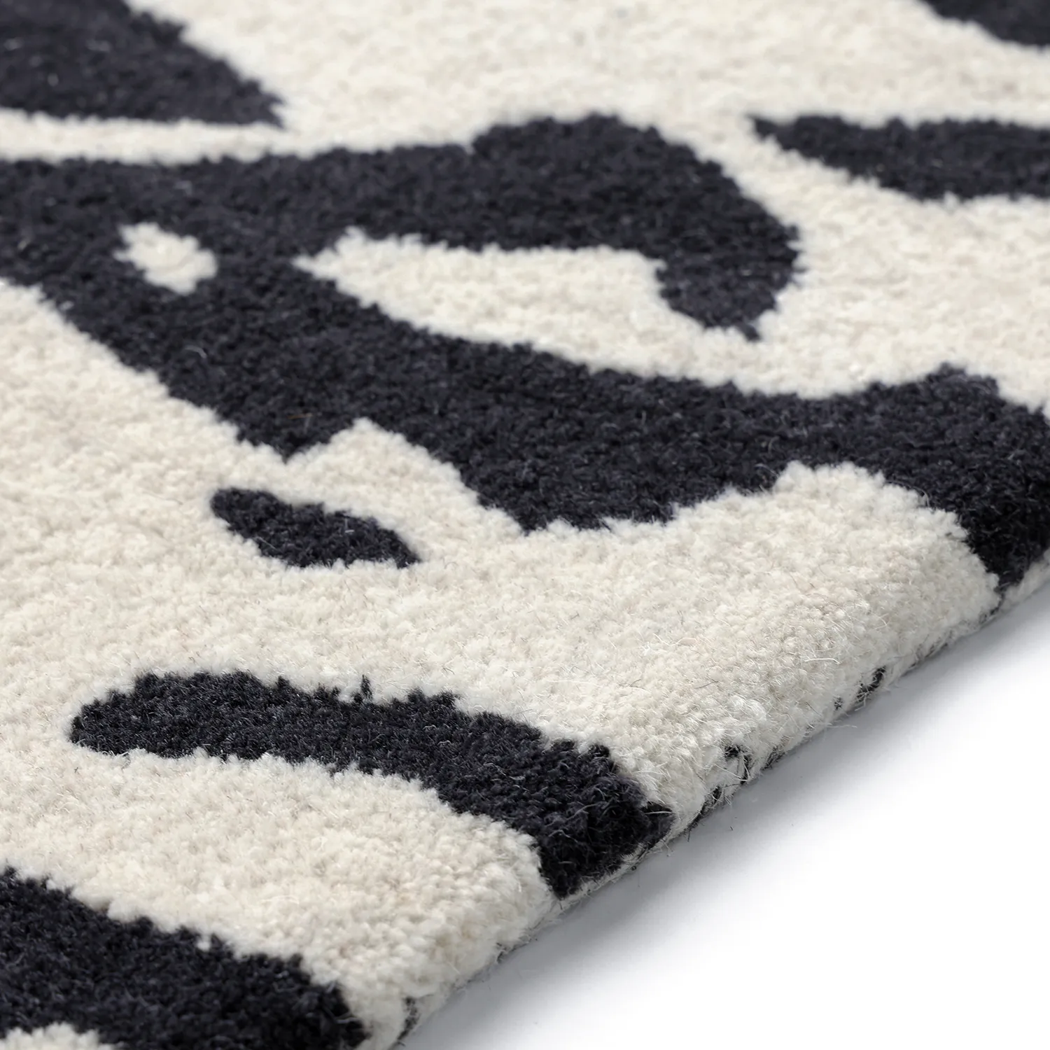 Tapete de entrada - Zebra Tufted Wool Premium (branco/preto)