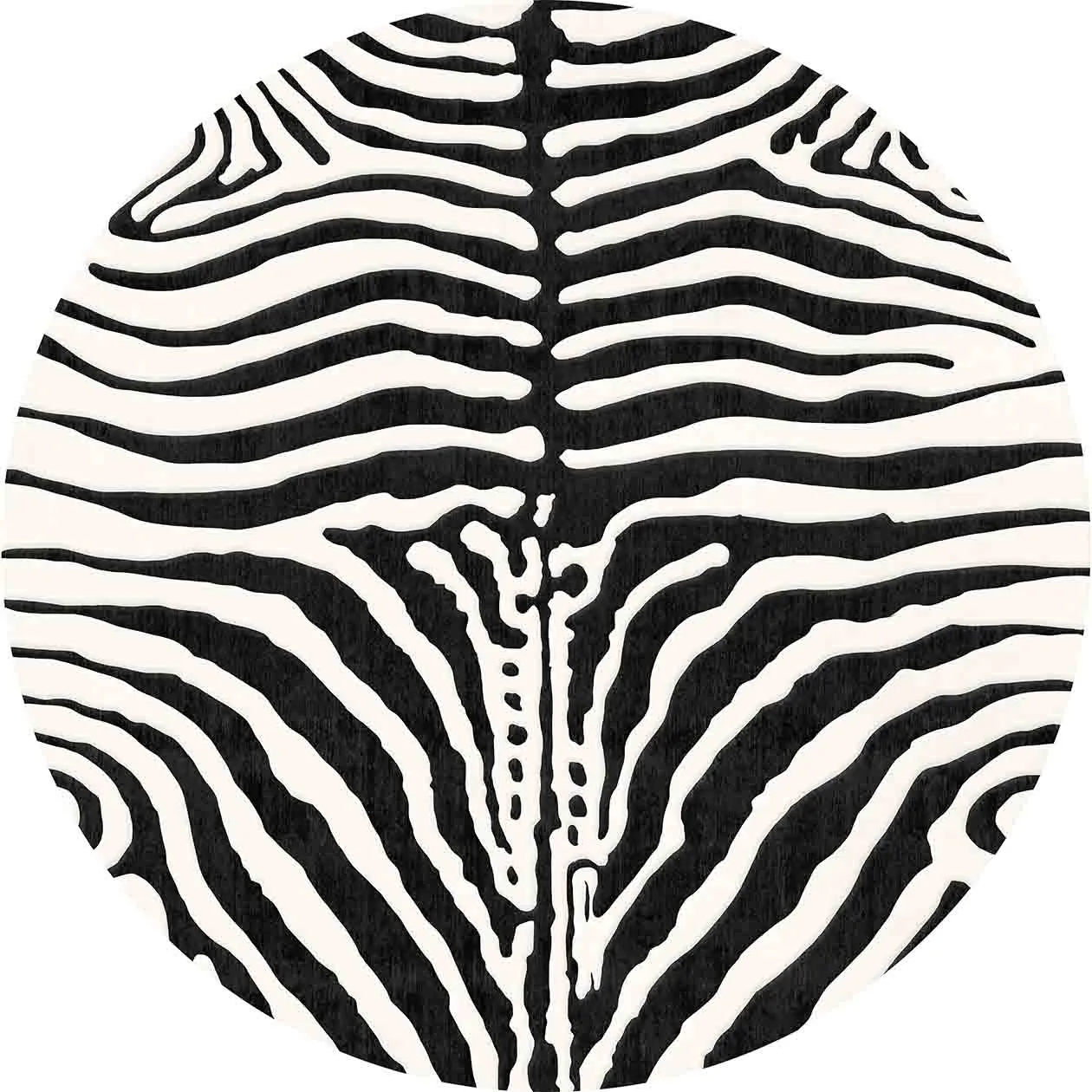 Tapete redondo - Zebra (preto/branco)