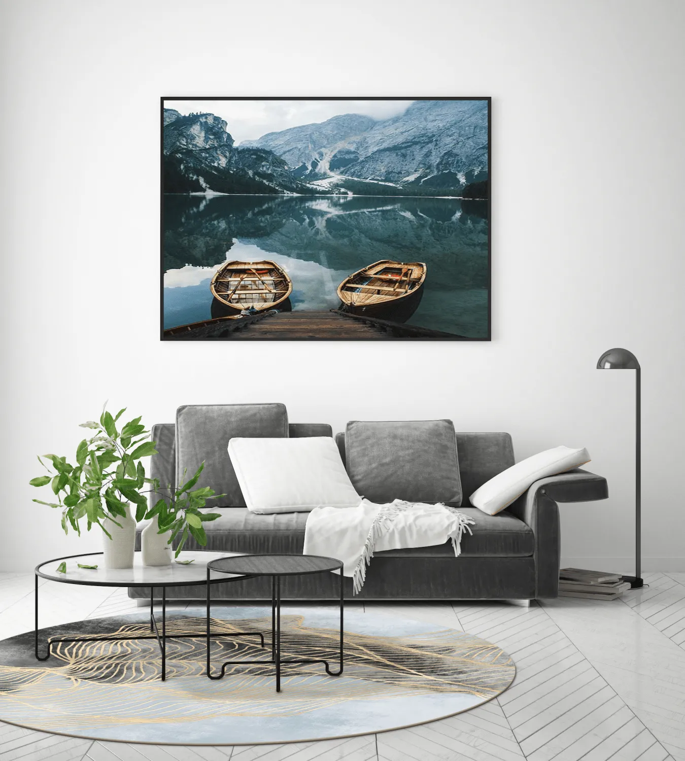 Tapete redondo - Ekual (azul/cinza/dourado)