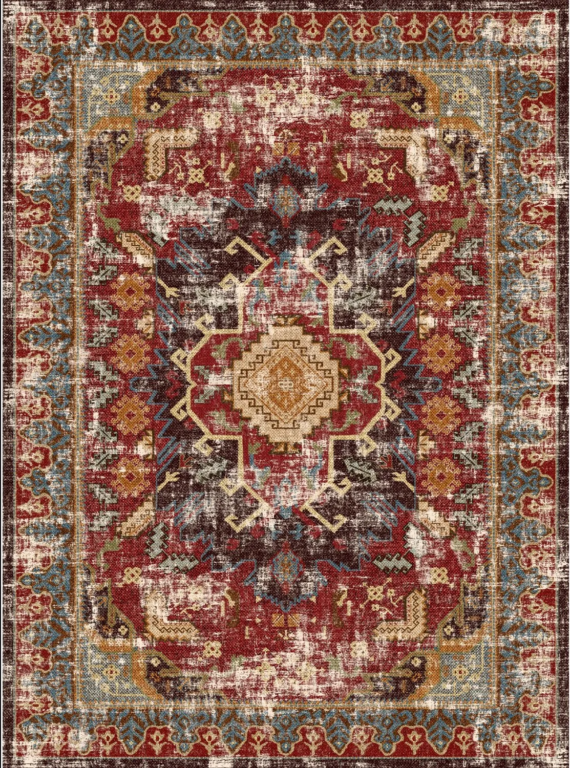 Tapete Wilton - Idri (vermelho/multicolorido)