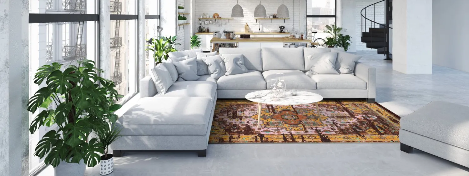 Tapete Wilton - Darnah (amarelo/multicolorido)