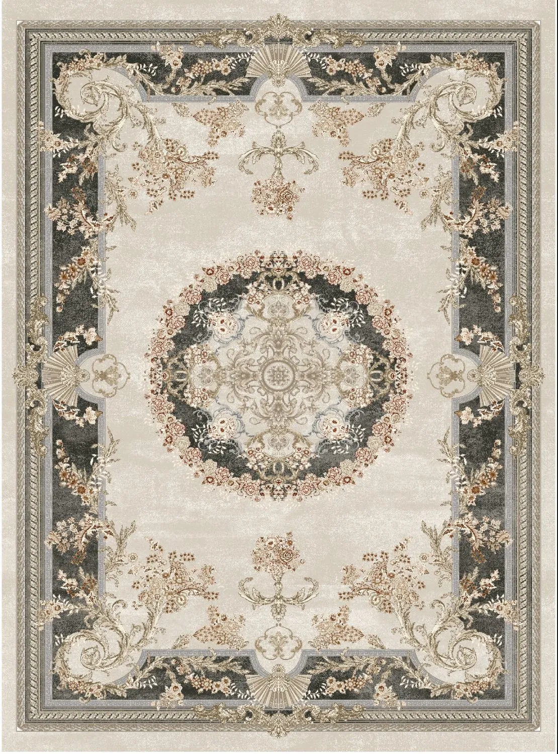 Tapete Wilton - Marand (cinza/bege)