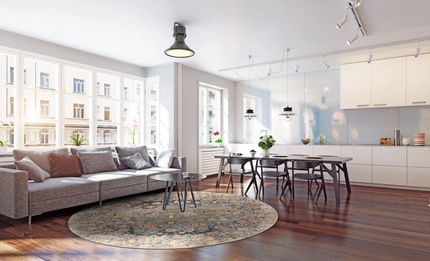 Tapete redondo - Bouhjar (bege/multicolorido)