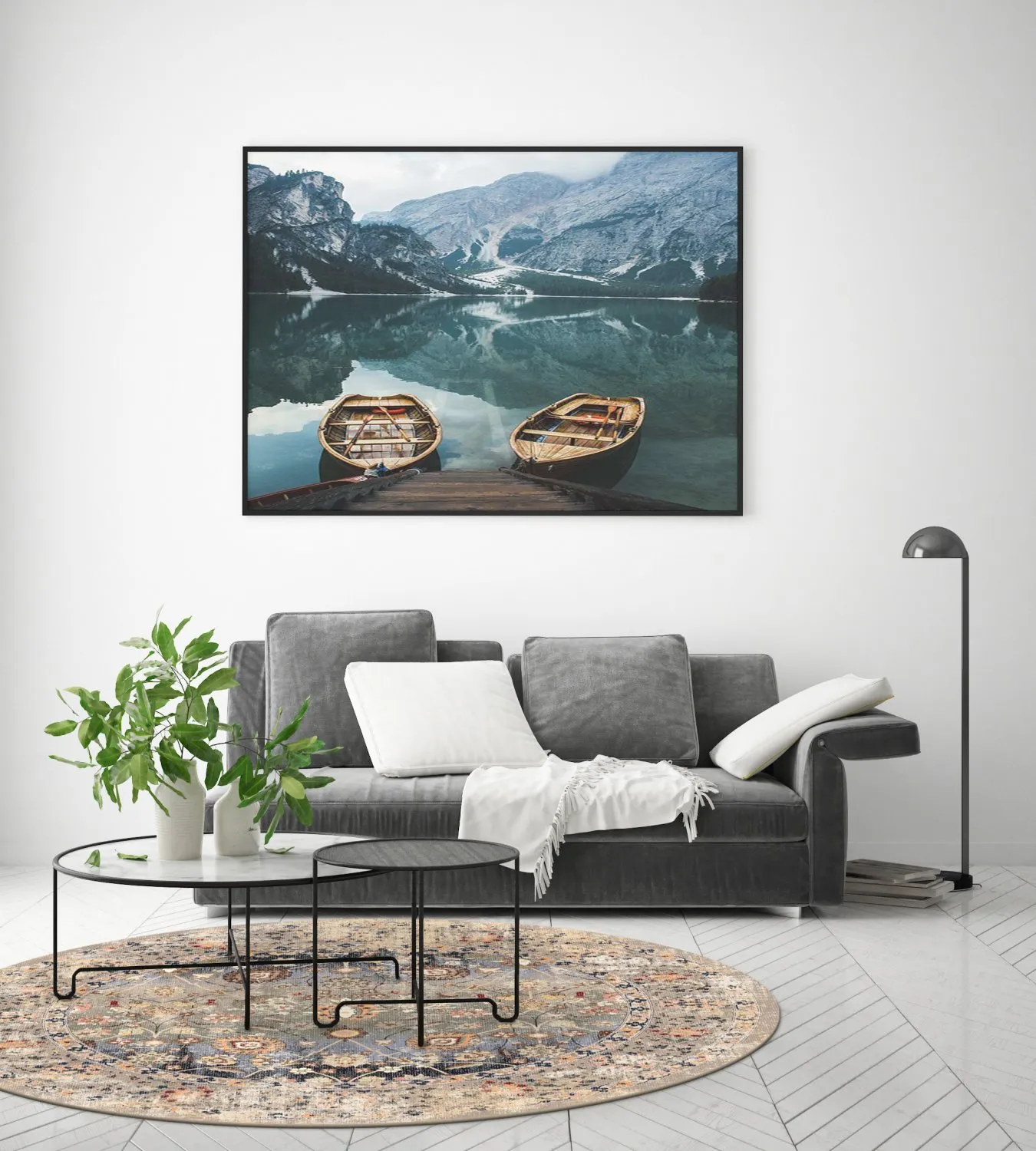 Tapete redondo - Bouhjar (bege/multicolorido)