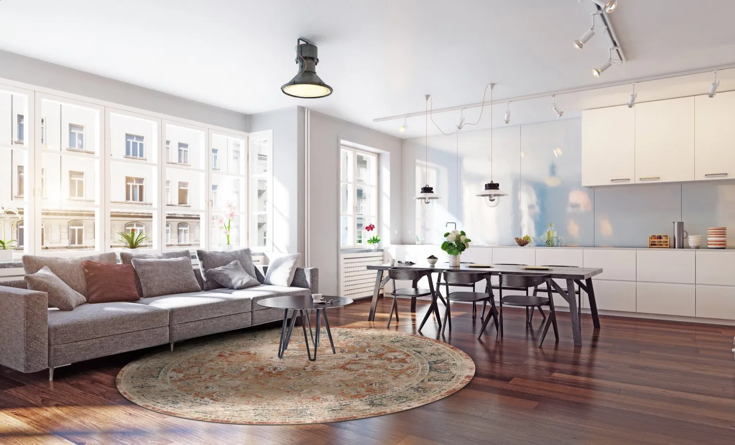 Tapete redondo - Douz (vermelho/multicolorido)