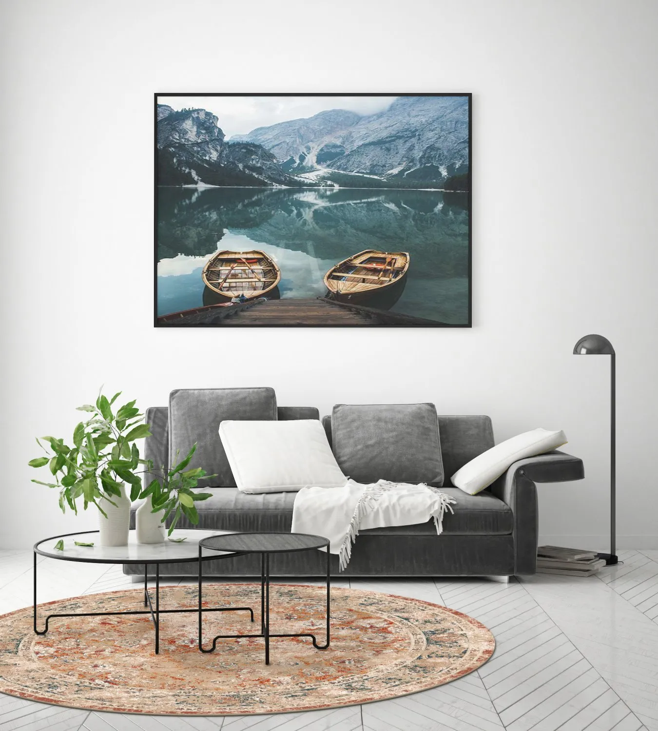 Tapete redondo - Douz (vermelho/multicolorido)