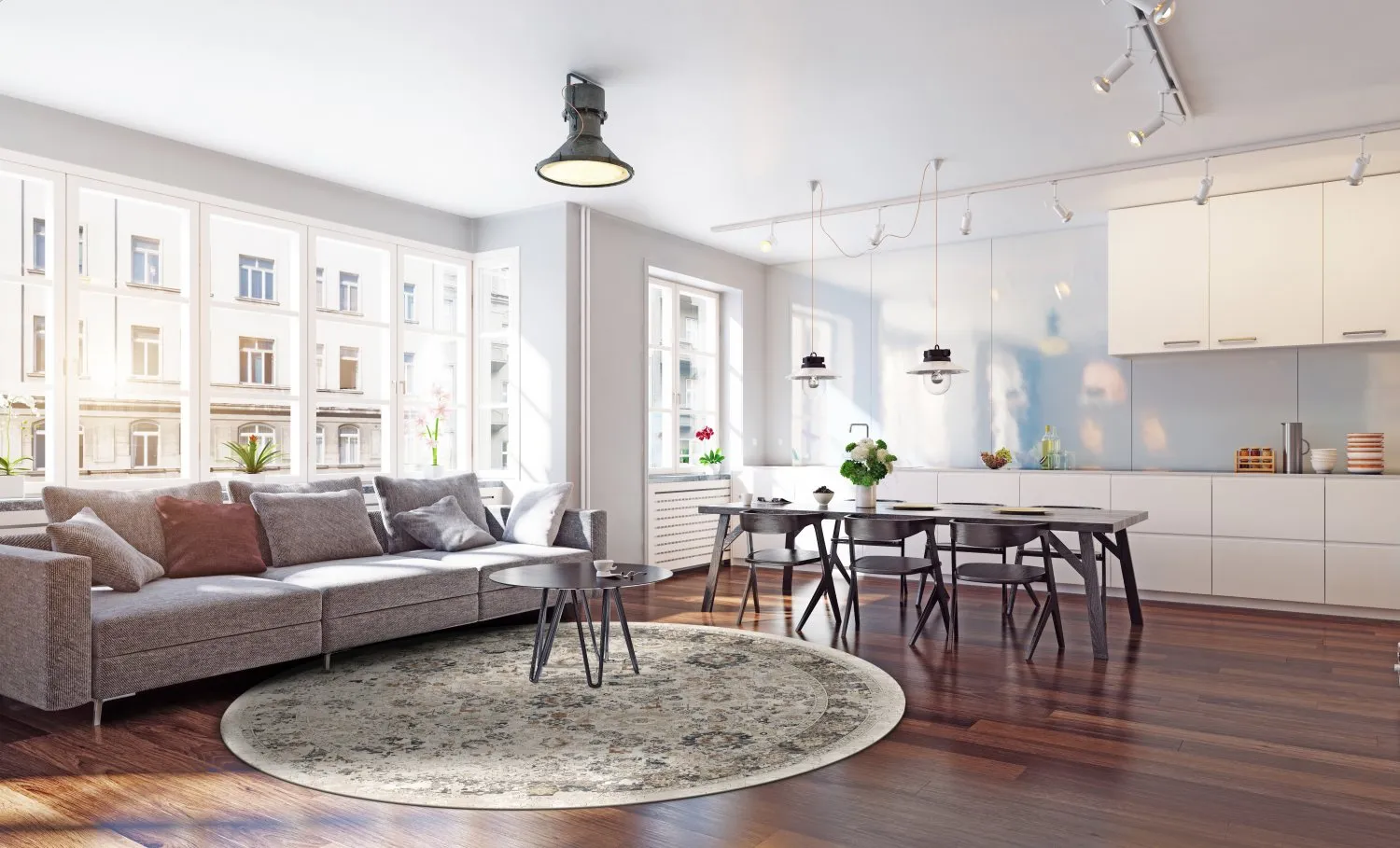 Tapete redondo - Toujane (cinza)