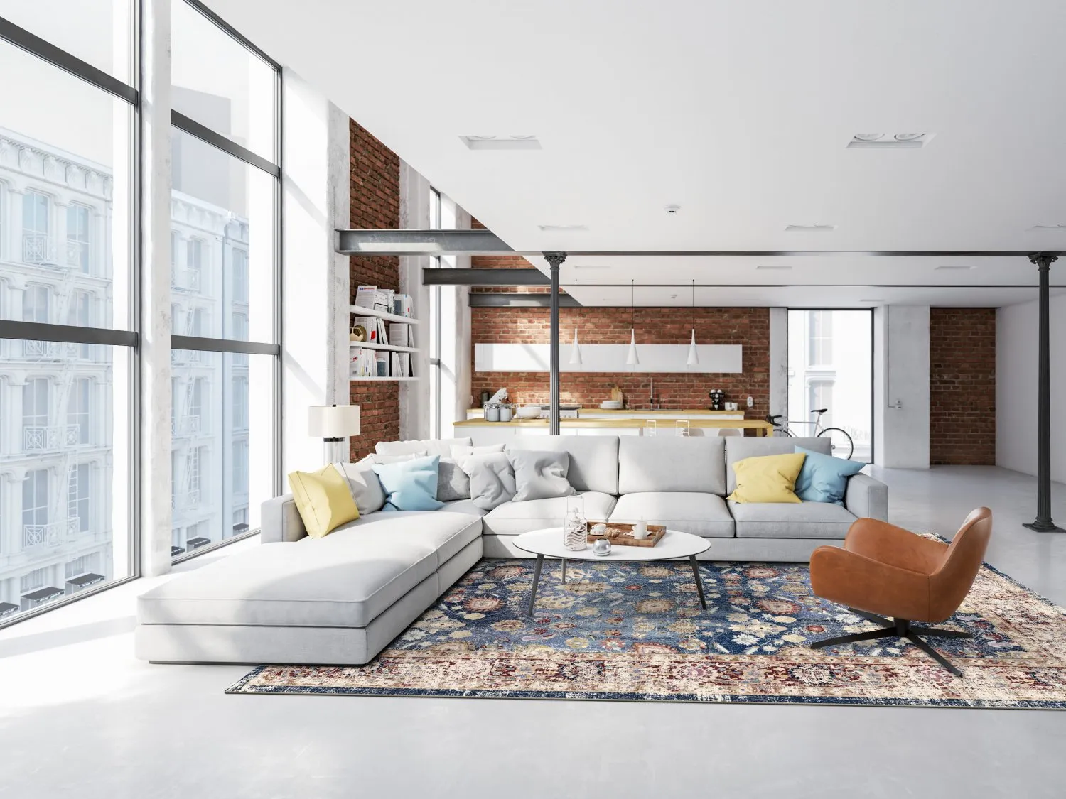 Tapete Wilton - Bouhjar (azul escuro/multicolorido)