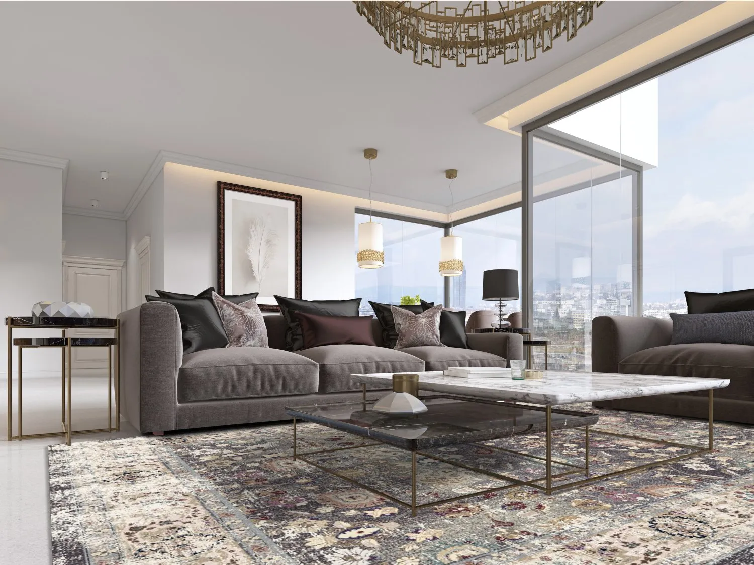 Tapete Wilton - Bouhjar (cinza/multicolorido)