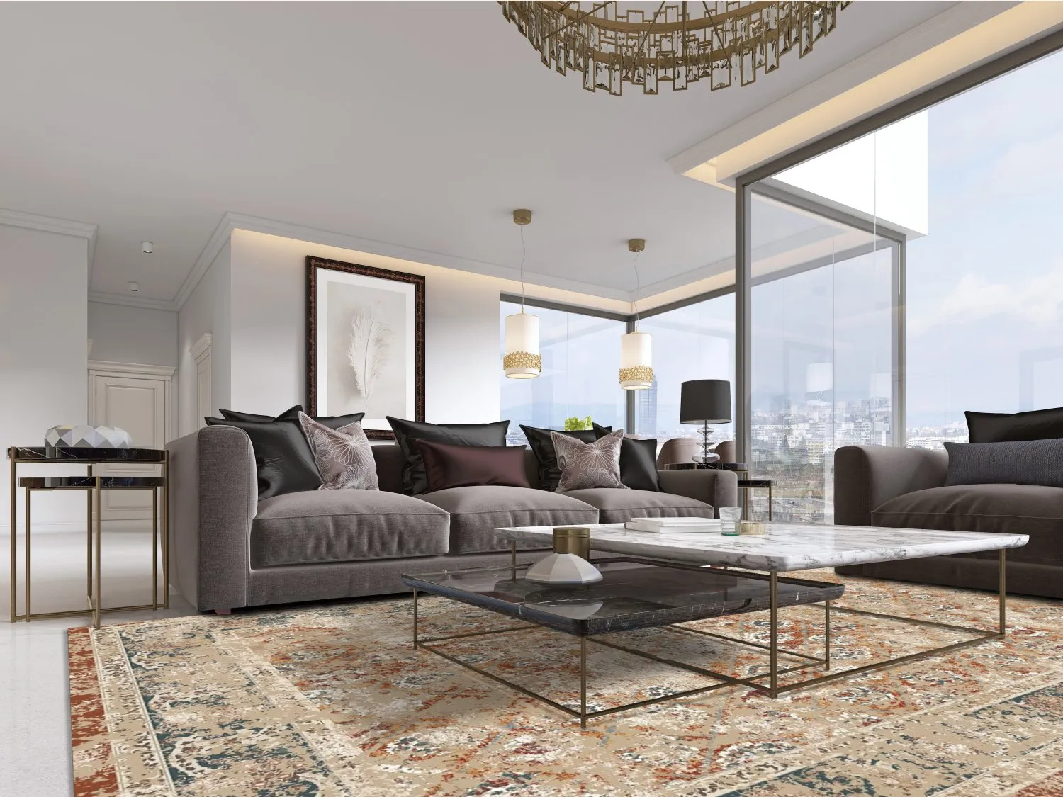 Tapete Wilton - Douz (vermelho/multicolorido)