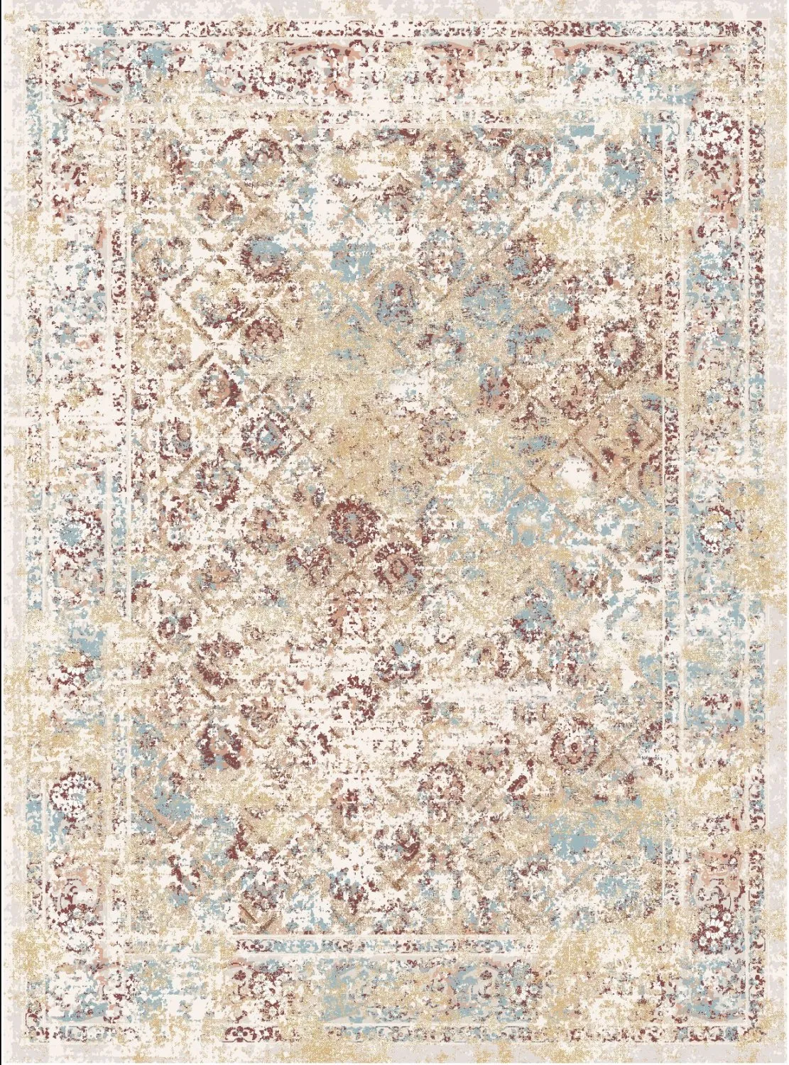 Tapete Wilton - Douz (azul/multicolorido)