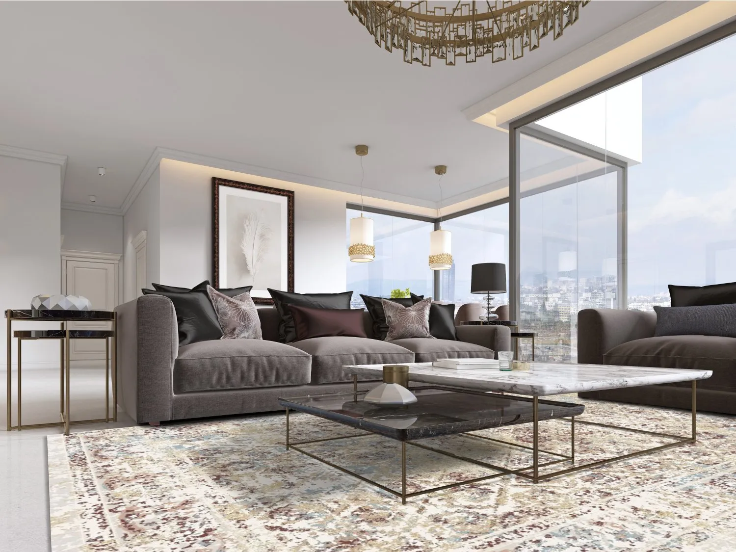 Tapete Wilton - Douz (azul/multicolorido)