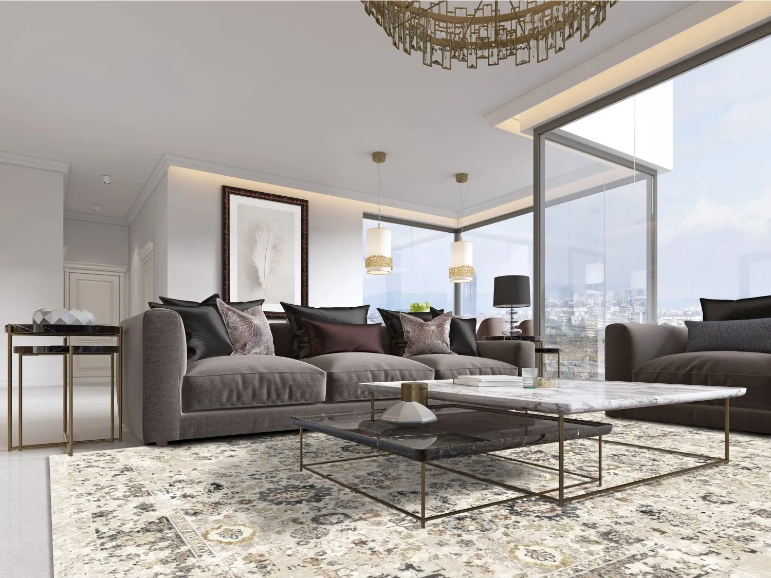 Tapete Wilton - Toujane (cinza)