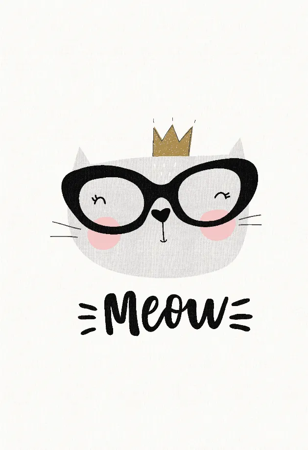Tapete infantil - Reading Cat (branco)
