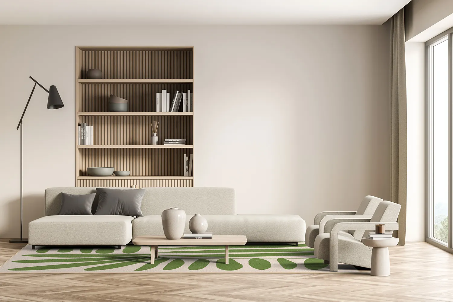 Tapete Wilton - Romilly (bege/verde)