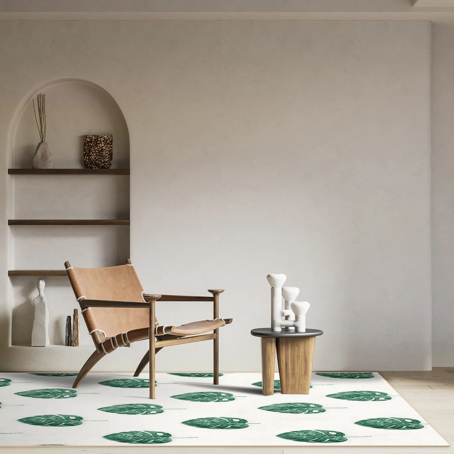 Tapete Wilton - Leni (branco/verde)