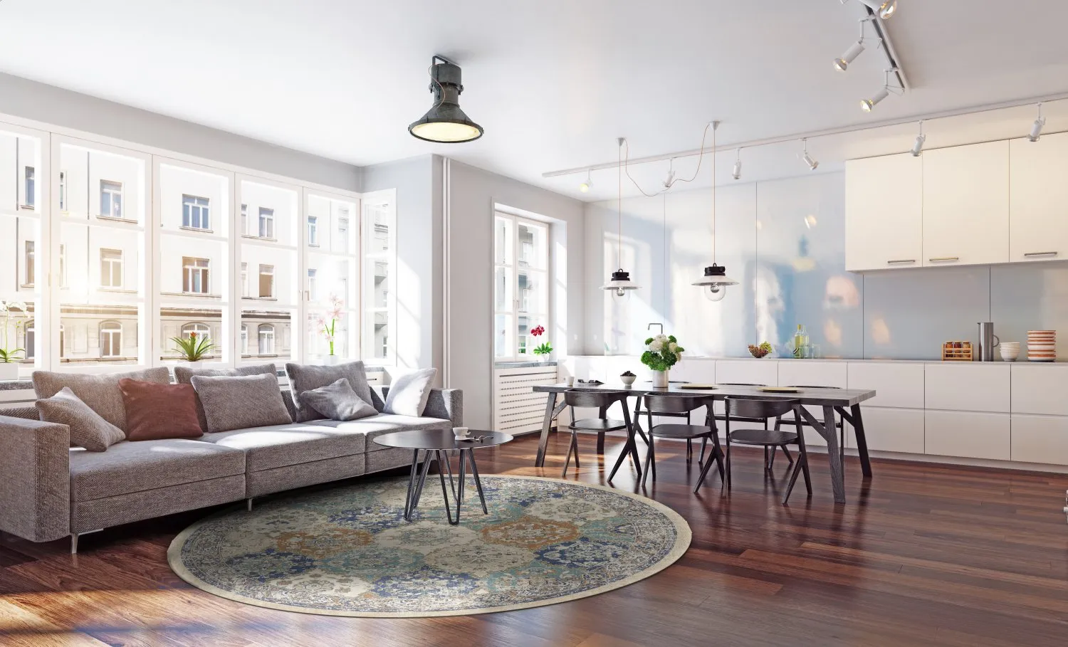 Tapete redondo - Bohemia (azul/multicolorido)