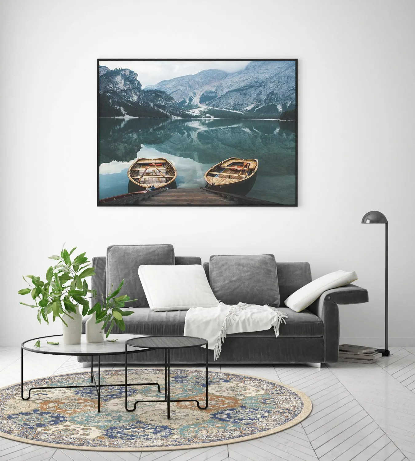 Tapete redondo - Bohemia (azul/multicolorido)