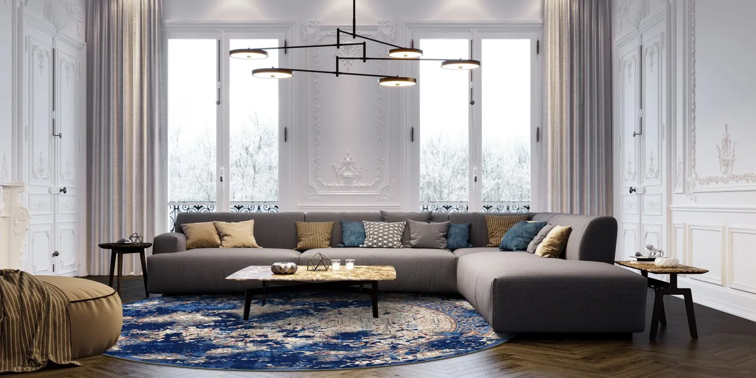 Tapete redondo - Temima (azul)