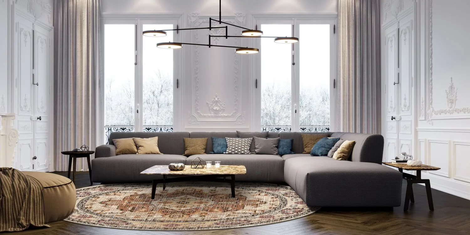 Tapete redondo - Siliana (bege)