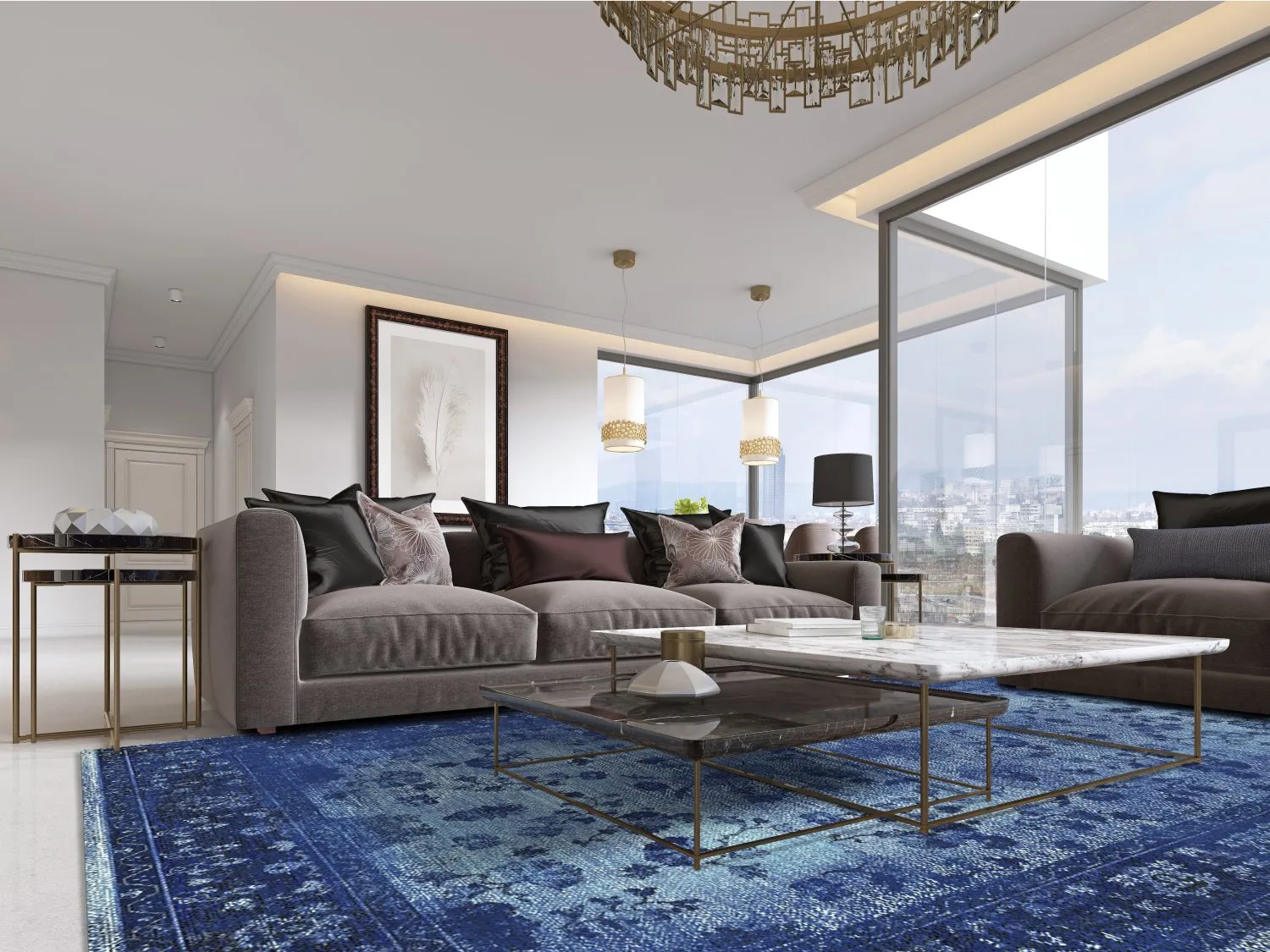 Tapete Wilton - Gombalia (azul)