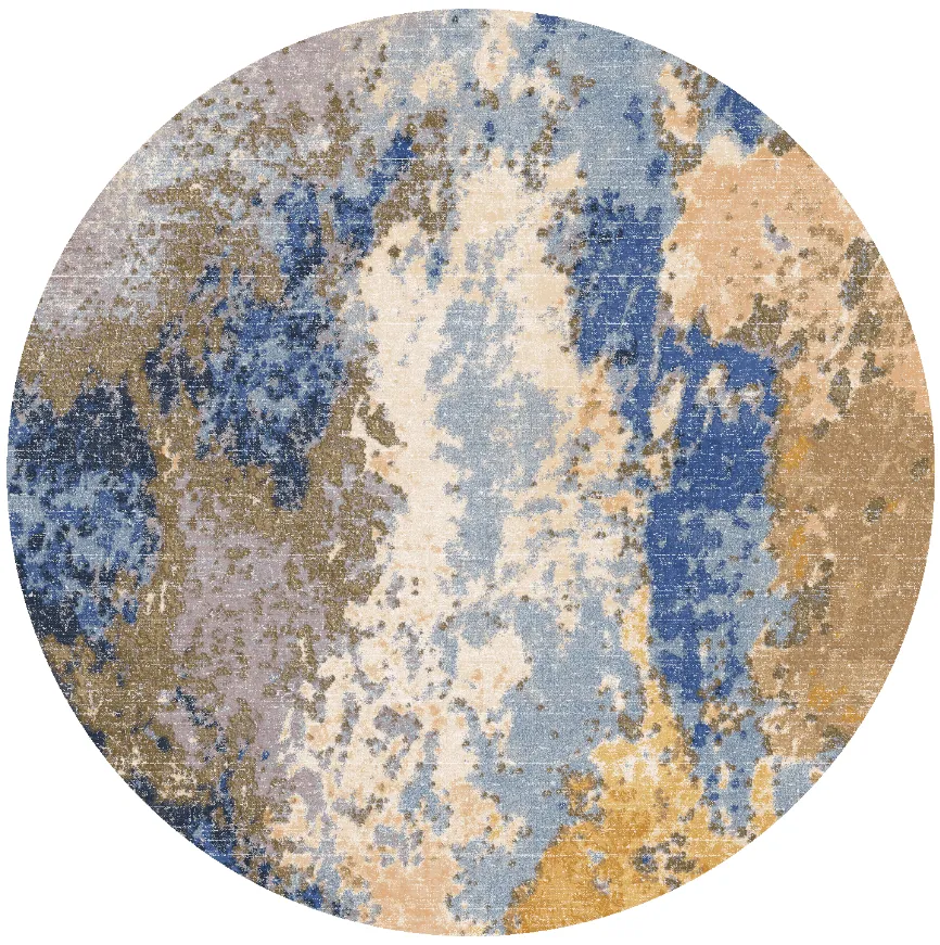 Tapete redondo - Travale (cinza/azul/multicolorido)