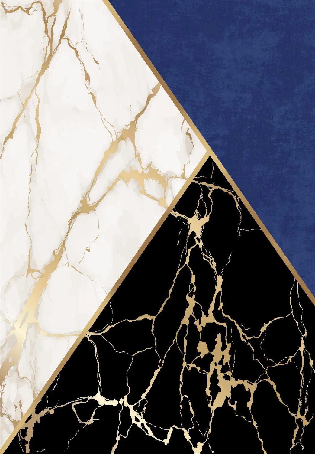 Tapete Wilton - Canelli (preto/branco/azul)