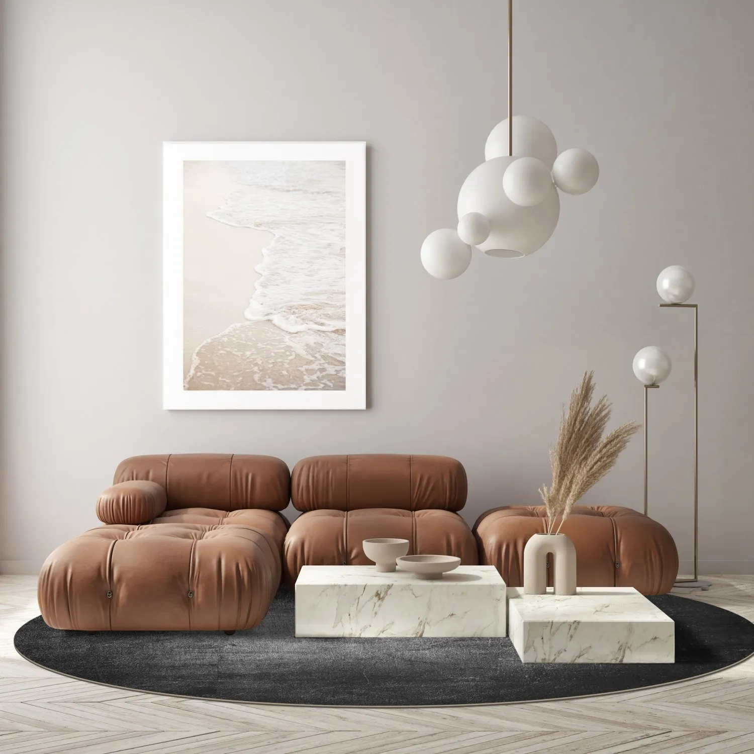 Tapete redondo - Serifos (cinza escuro)