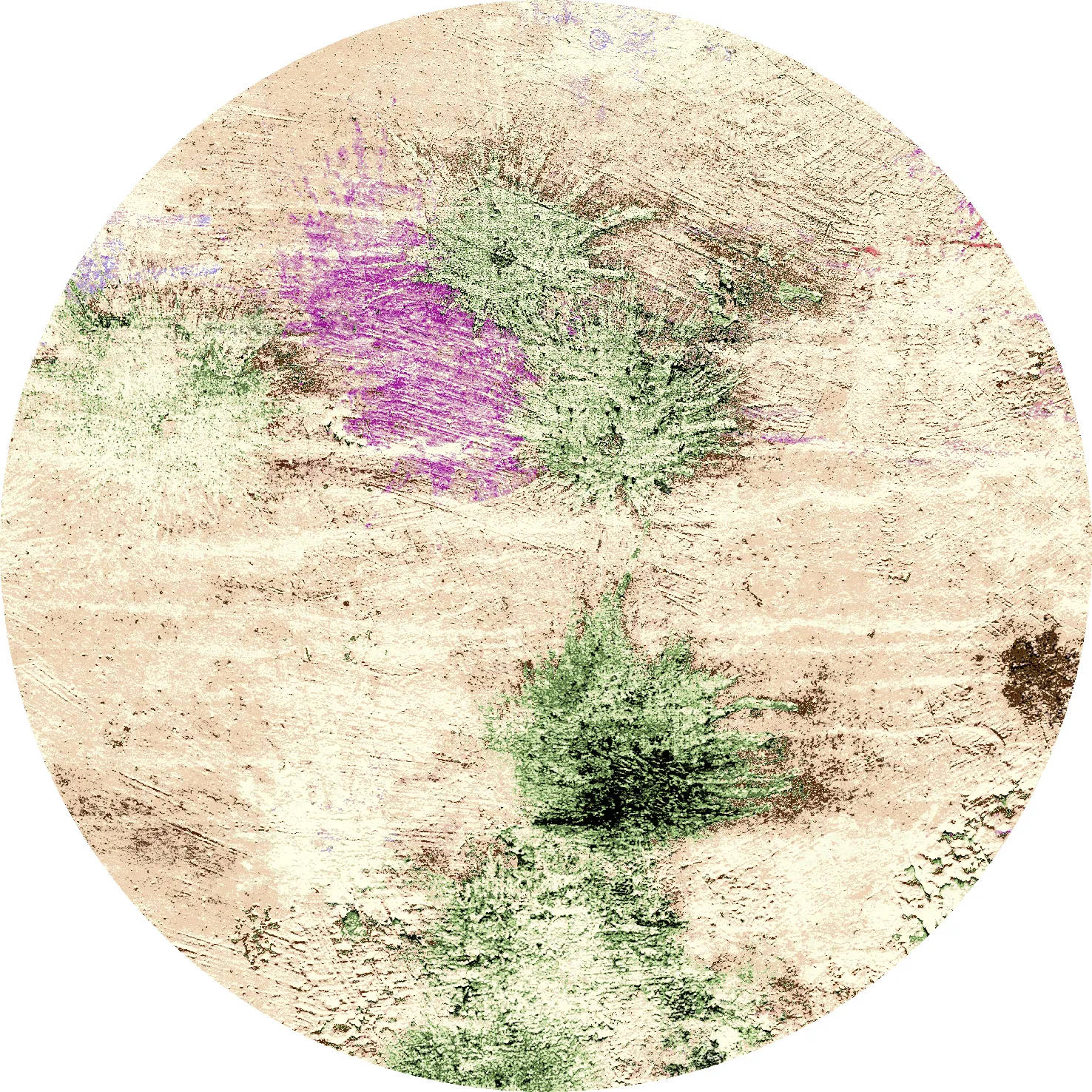 Tapete redondo - Dimos (bege/multicolorido)