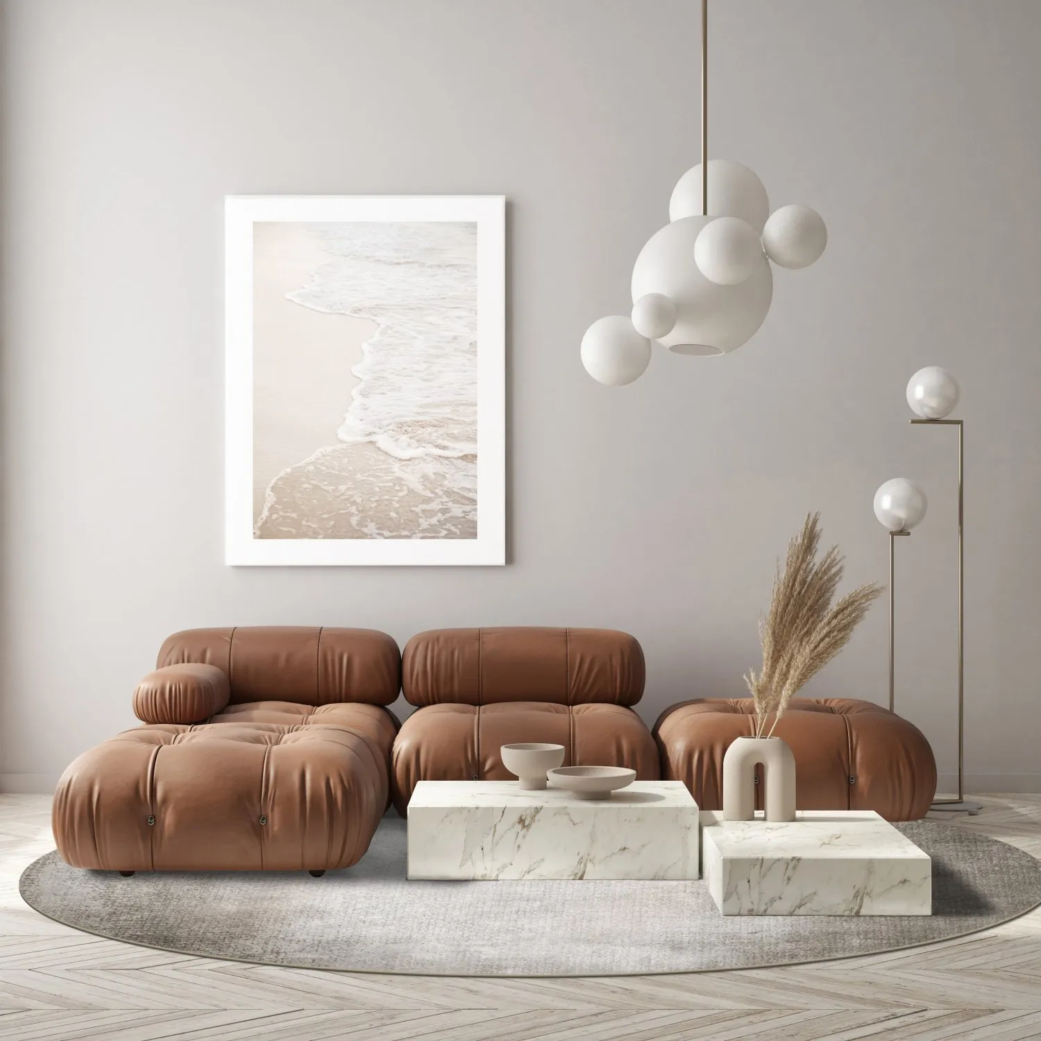 Tapete redondo - Riano (cinza)