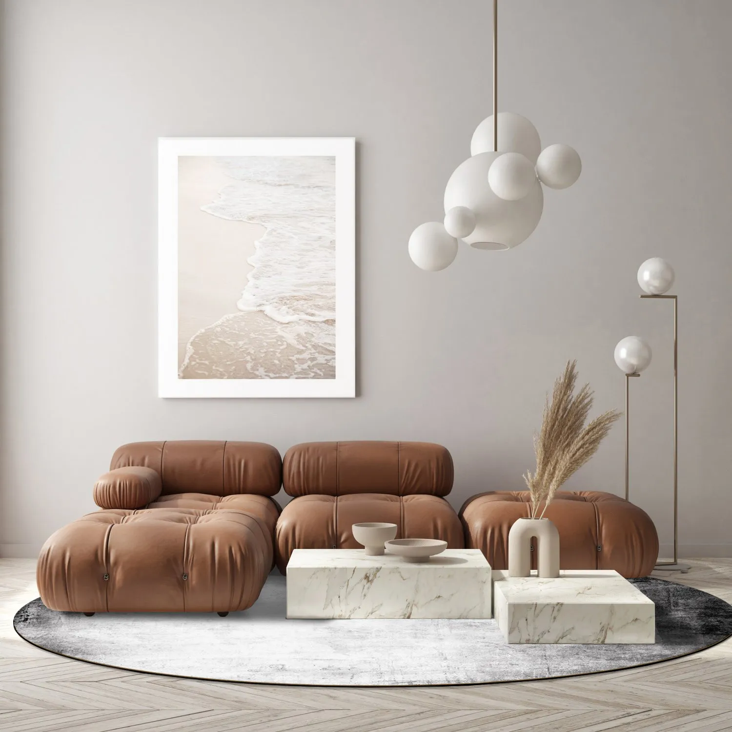 Tapete redondo - Rosia (cinza)