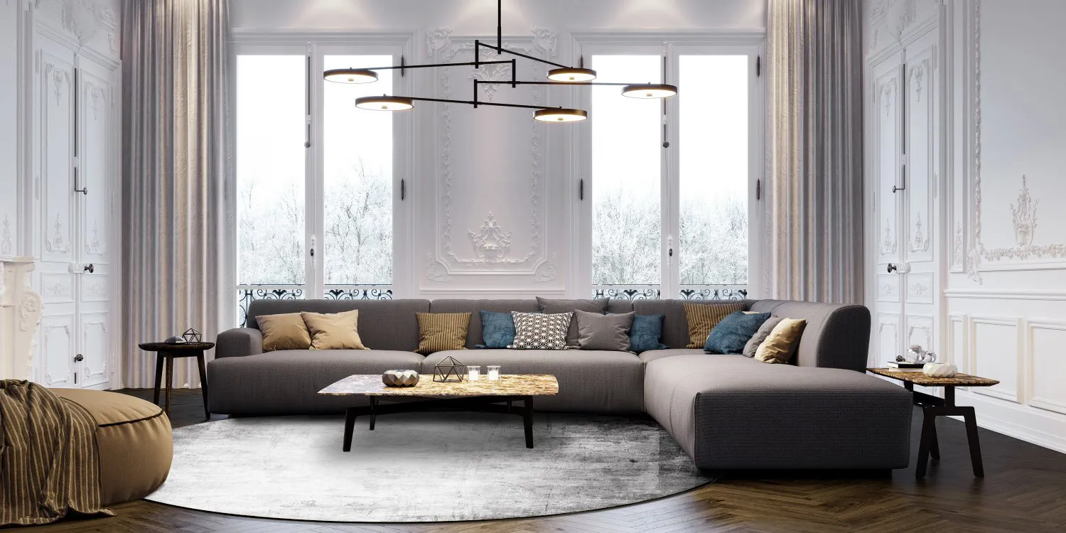 Tapete redondo - Rosia (cinza)