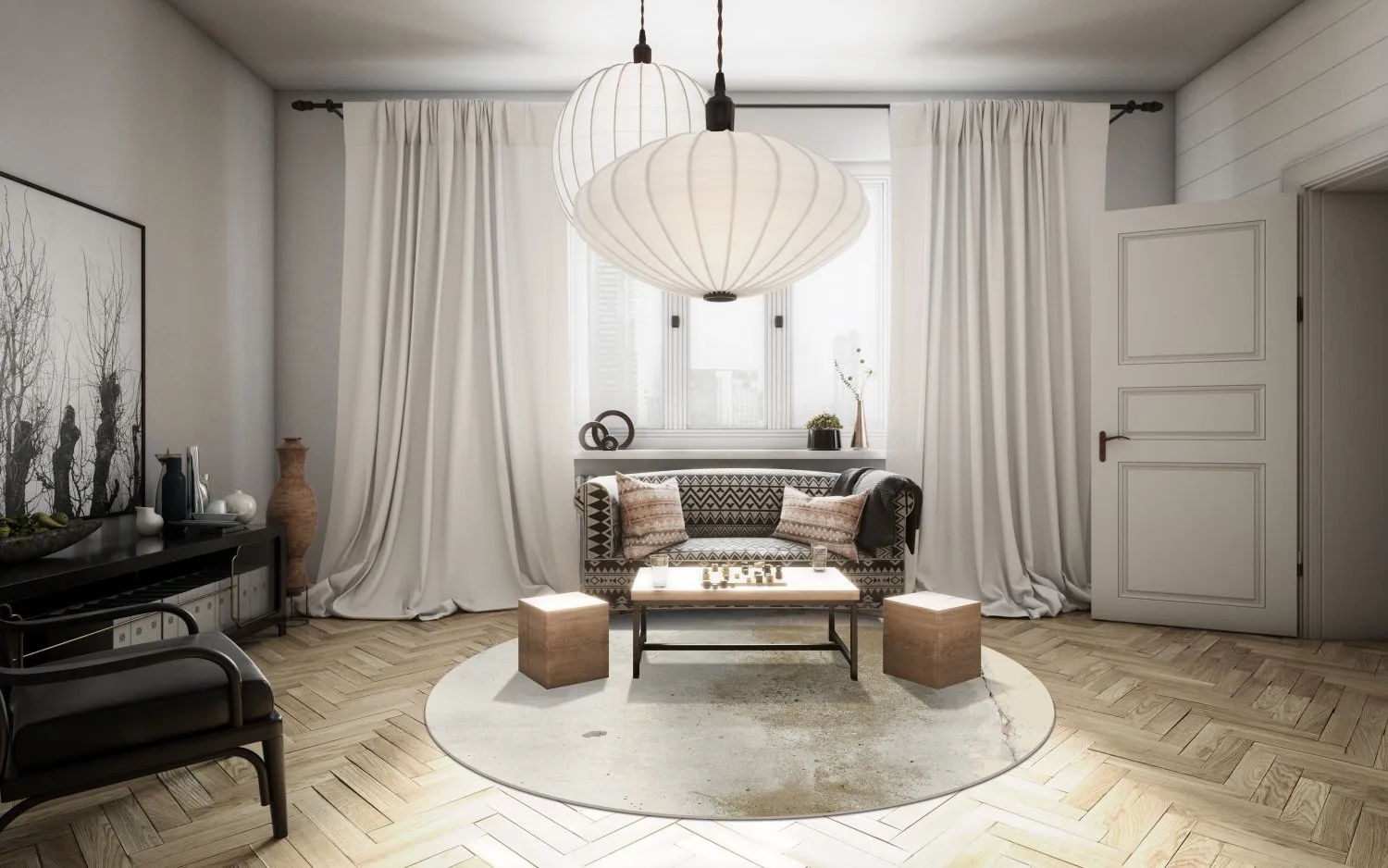 Tapete redondo - Aurelia (bege)