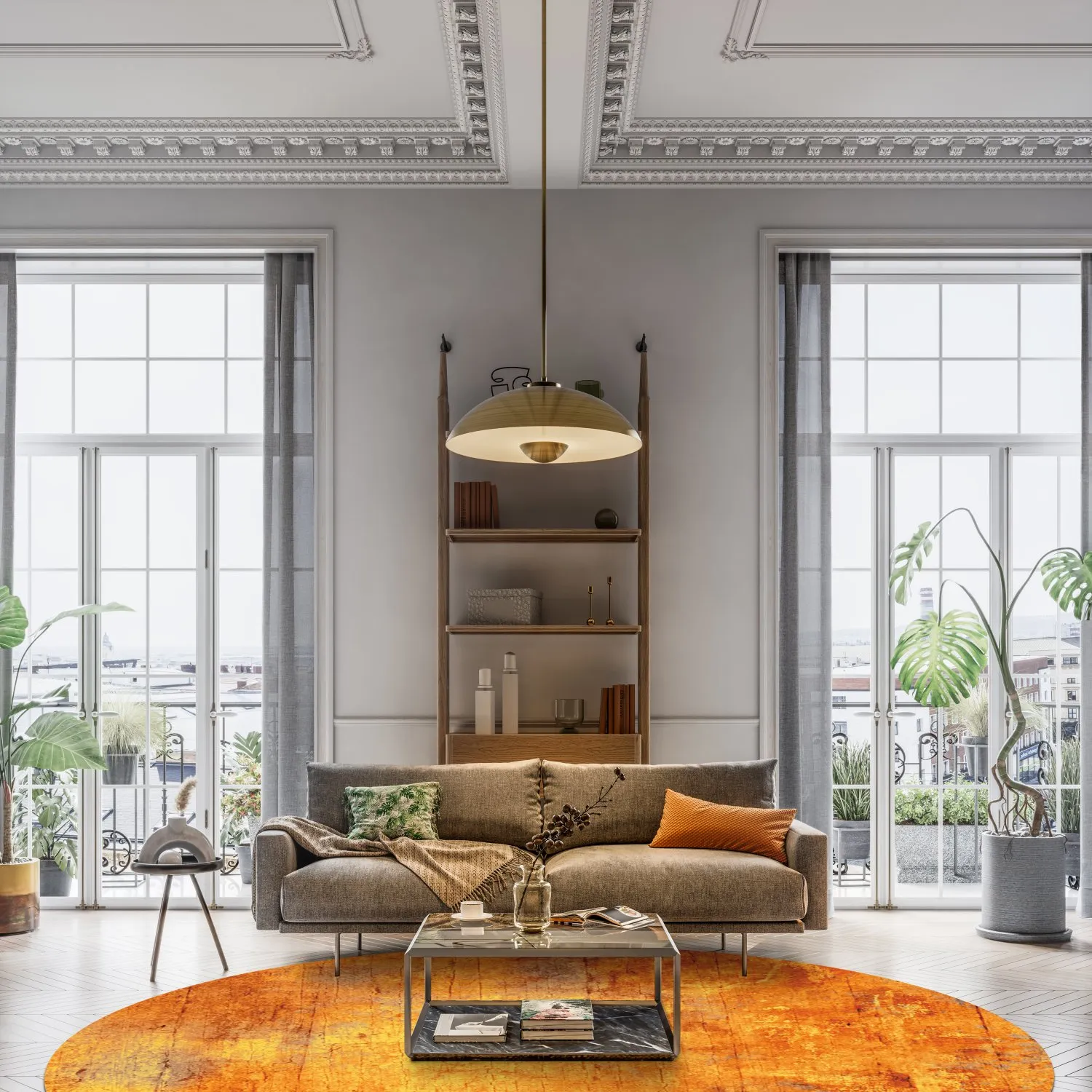 Tapete redondo - Cesano (laranja)