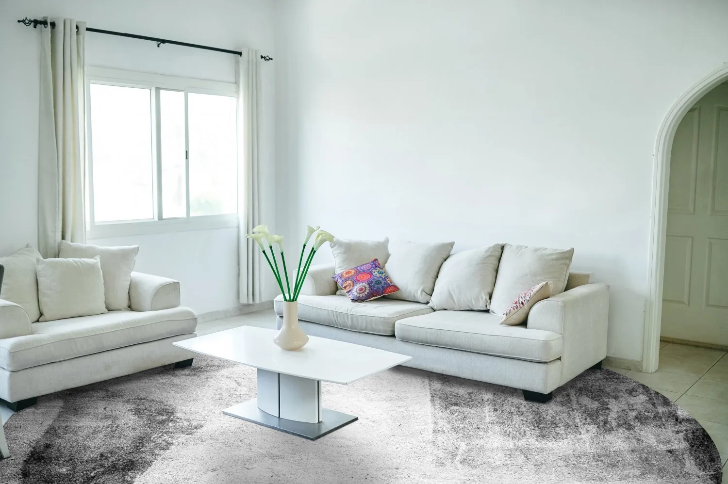 Tapete redondo - Esperia (cinza)