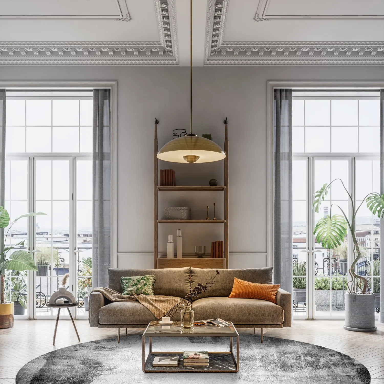 Tapete redondo - Esperia (cinza)