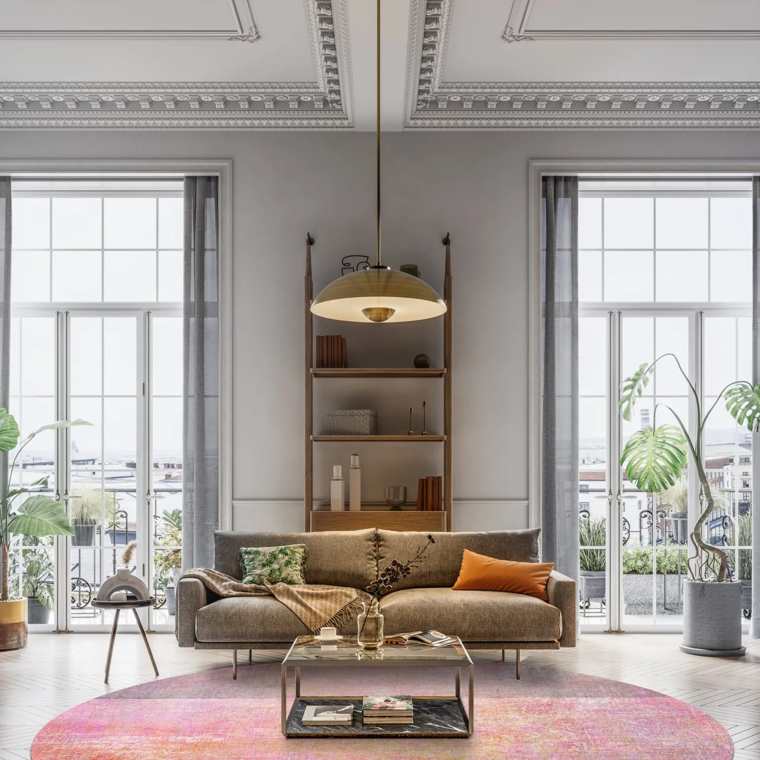 Tapete redondo - Cicoria (rosa/roxo)