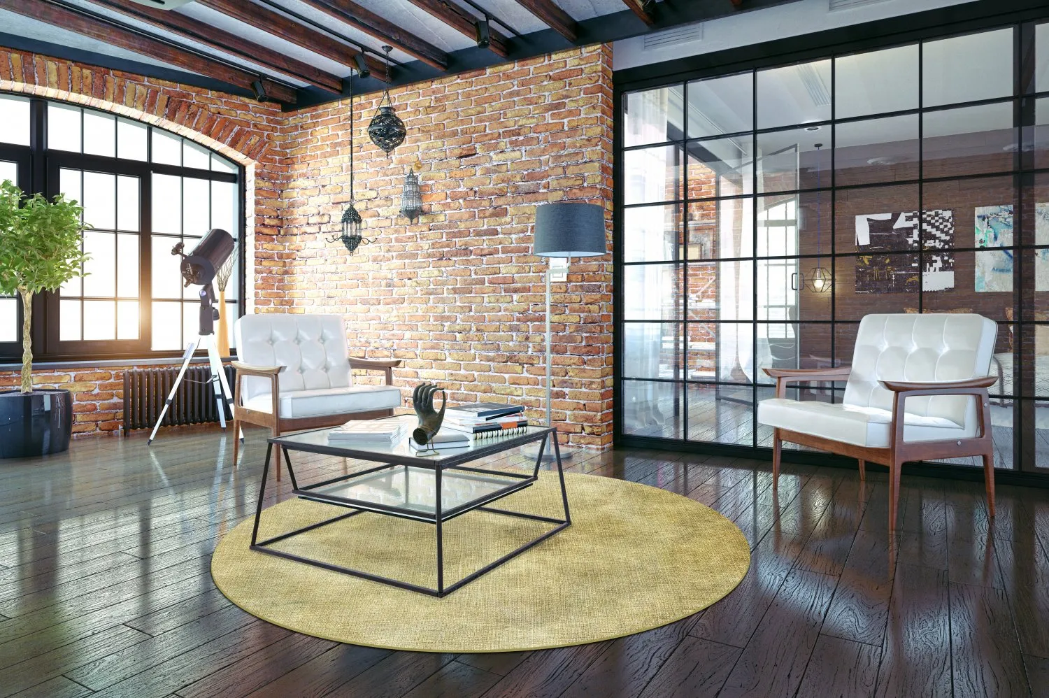 Tapete redondo - Chodos (dourado)