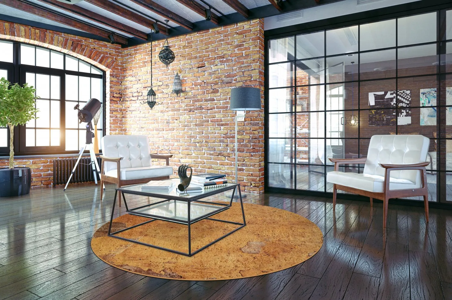 Tapete redondo - Valbona (ferrugem)