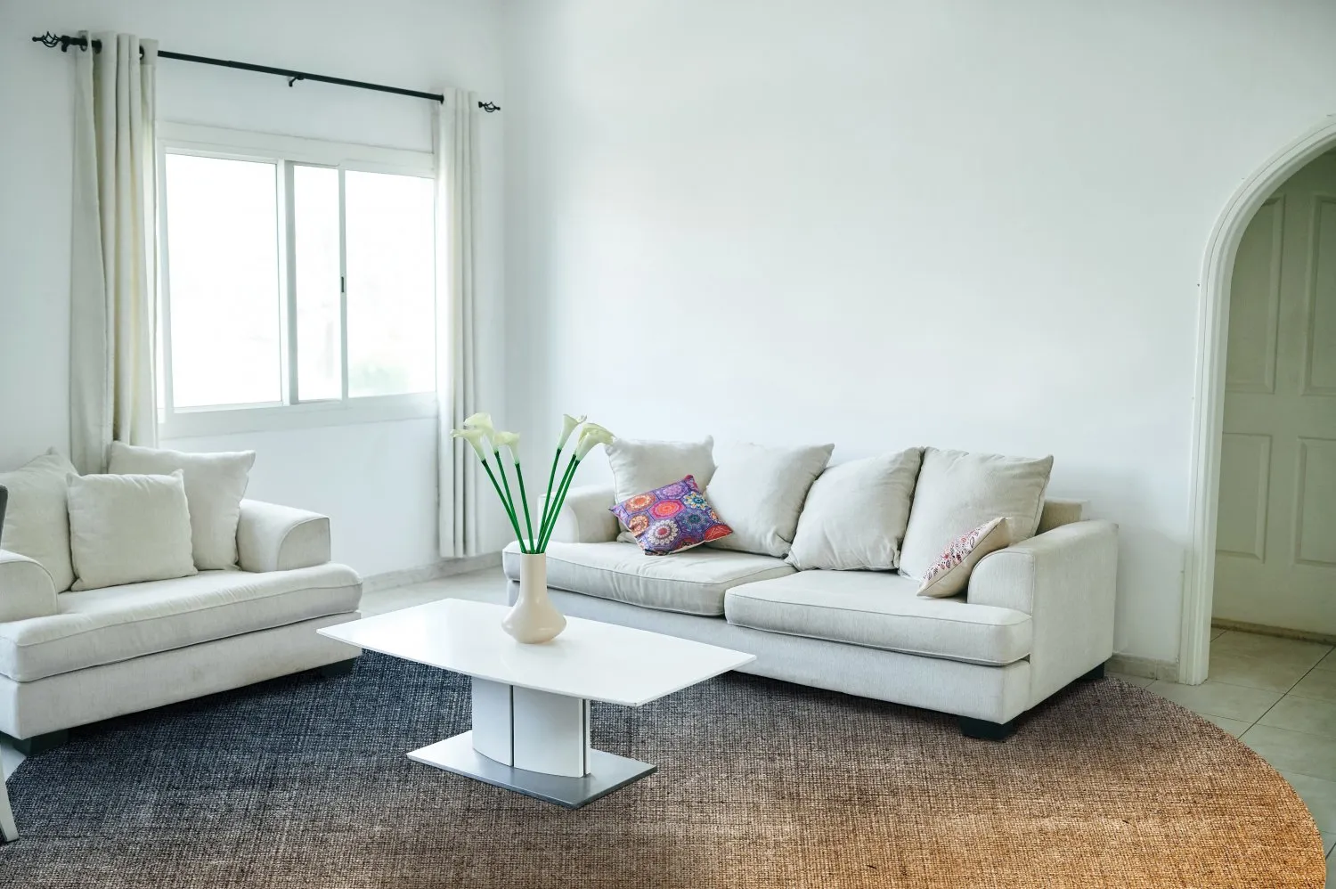 Tapete redondo - Librilla (marrom/azul)