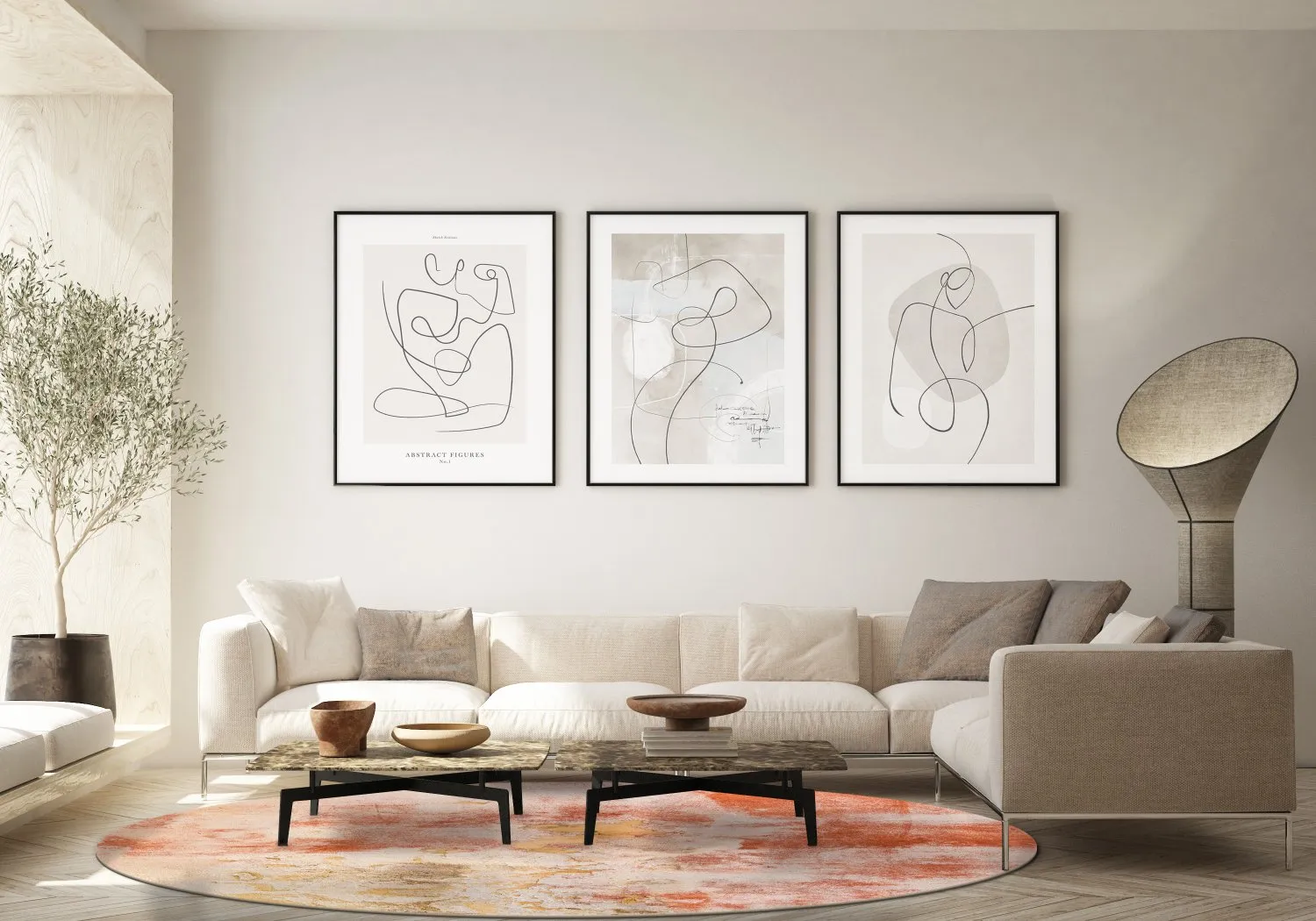 Tapete redondo - Periana (rosa/multicolorido)