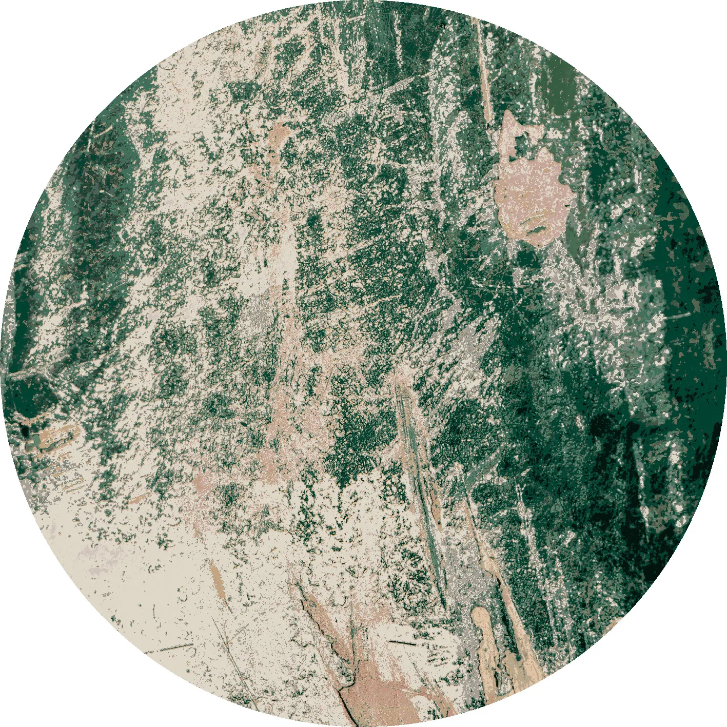Tapete redondo - Tamalous (bege/verde)