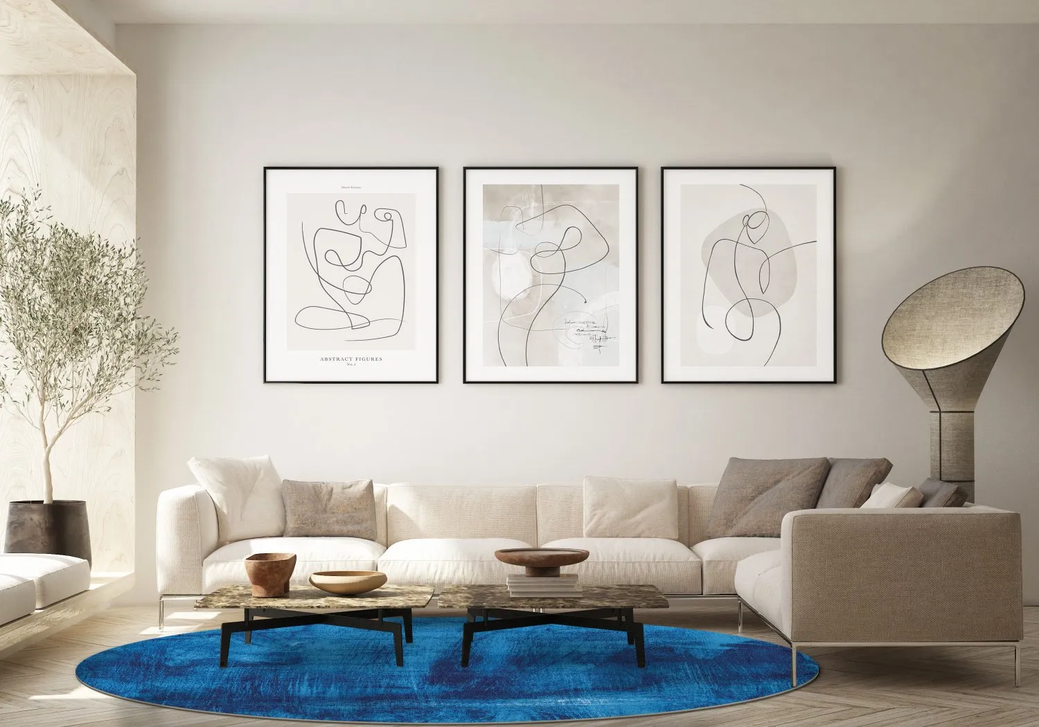 Tapete redondo - Campile (azul)