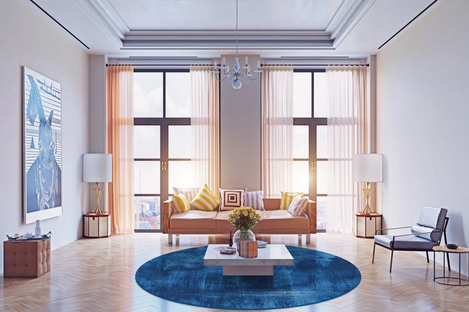 Tapete redondo - Campile (azul)