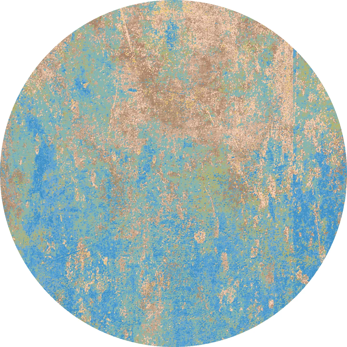 Tapete redondo - Pavoa (azul)